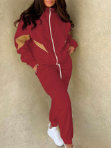 Stylish Color Block Zip-Up Track Suit image 0