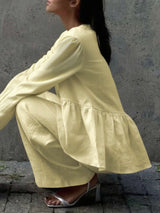 V-Neck Blouse with Flared Sleeves & Pants Set image 3