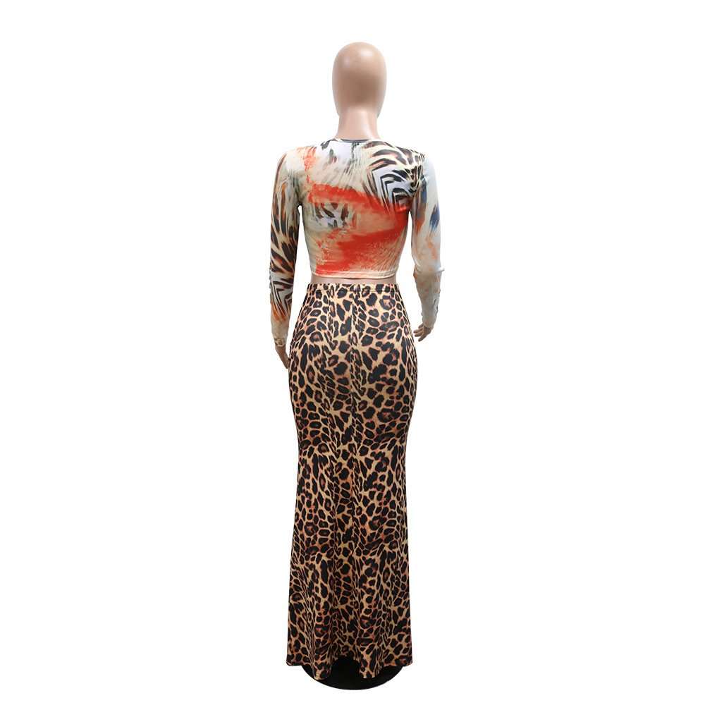 Leopard Print Maxi Skirt with Top image 4