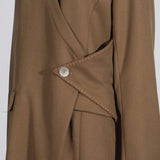 Midi Length Snap Button Closure Oversized Coat image 5