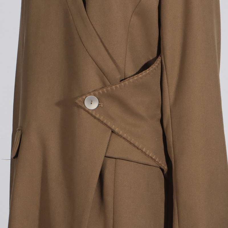 Midi Length Snap Button Closure Oversized Coat image 5