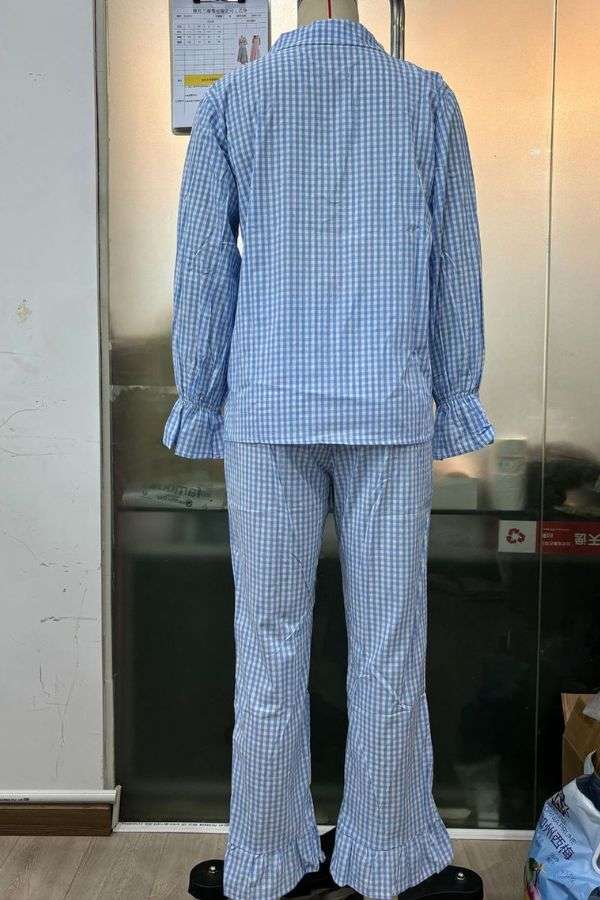 Casual 2-piece Suit Bell Sleeve Top Mesh Trousers image 3