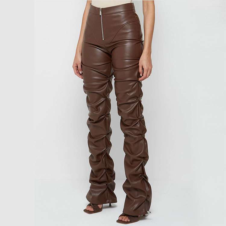 Fuax Leather Pants High Waisted Pants image 0