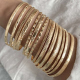Elegant Bangle Bracelet Set - Free Size, Gold image