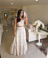 Floral Embroidered Two-Piece Set - S, Off White image