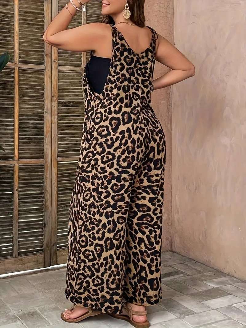 Leopard Print Sleeveless Jumpsuit image 2