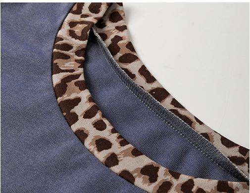 Casual Leopard-Print Colorblock Top image 5