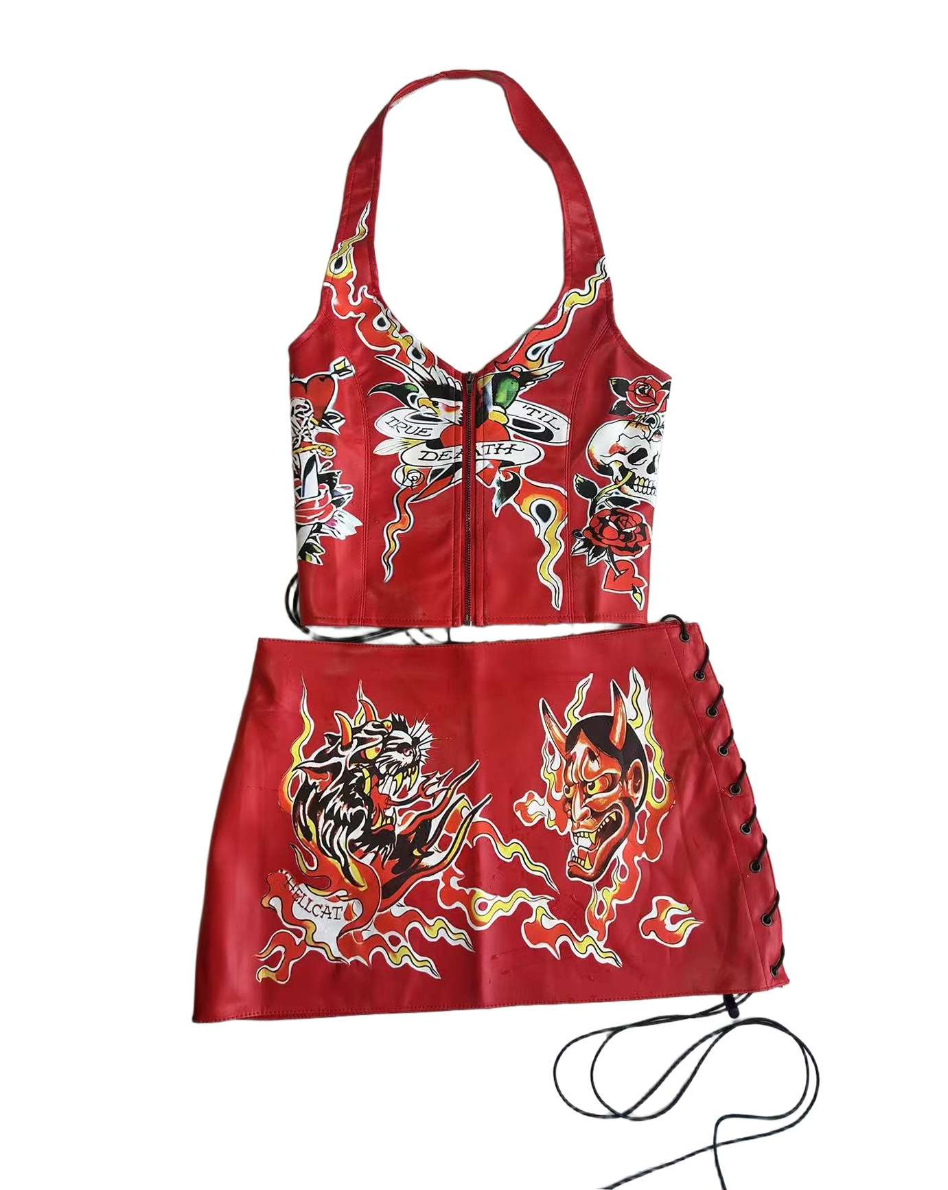 Edgy Print Faux Leather Two-Piece Set image 6