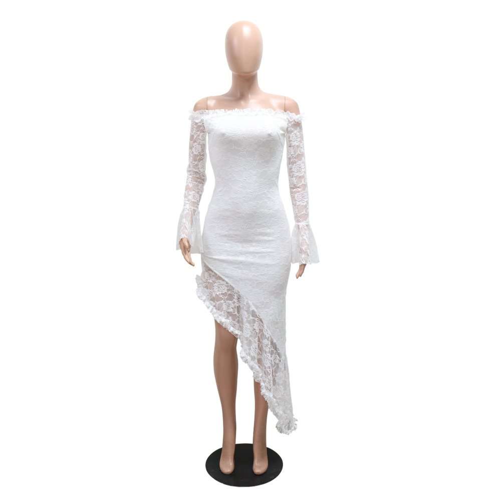 Lace Off-Shoulder Asymmetrical Dress image 5
