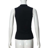 3D Floral Decor Round Neck Top image 3