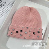 Rhinestone Beanie Soft Warm Winter Skully Hat image 0