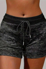 Drawstring Athletic Shorts - S, Black image