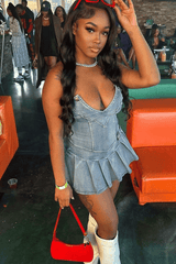 Denim Diva Flared Mini Dress image 2