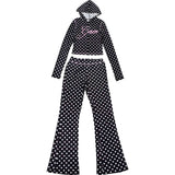 Elegant Polka Dot Zip-Up Set image 3