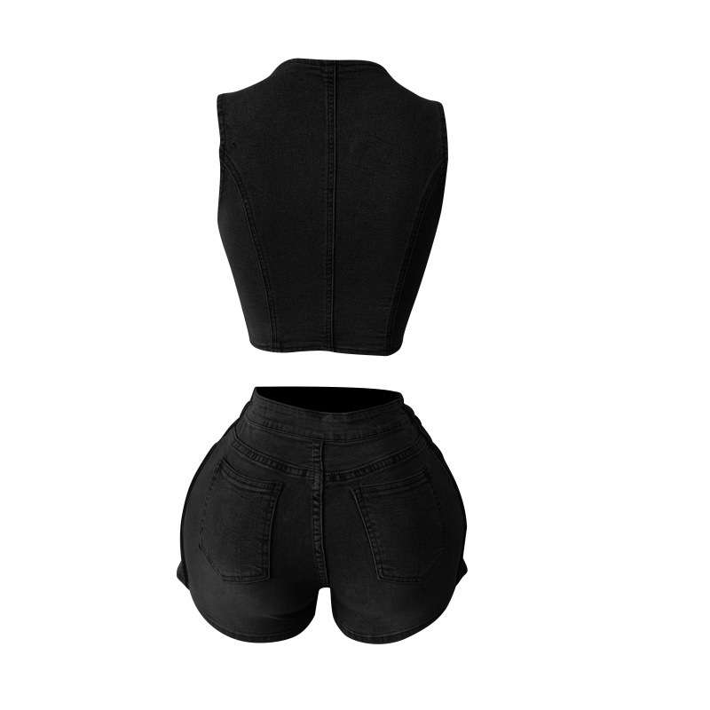 Cropped Vest & High-Waisted Shorts Two-Piece Set image 6