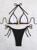 Ribbed Triangle String Bikini Set image 5
