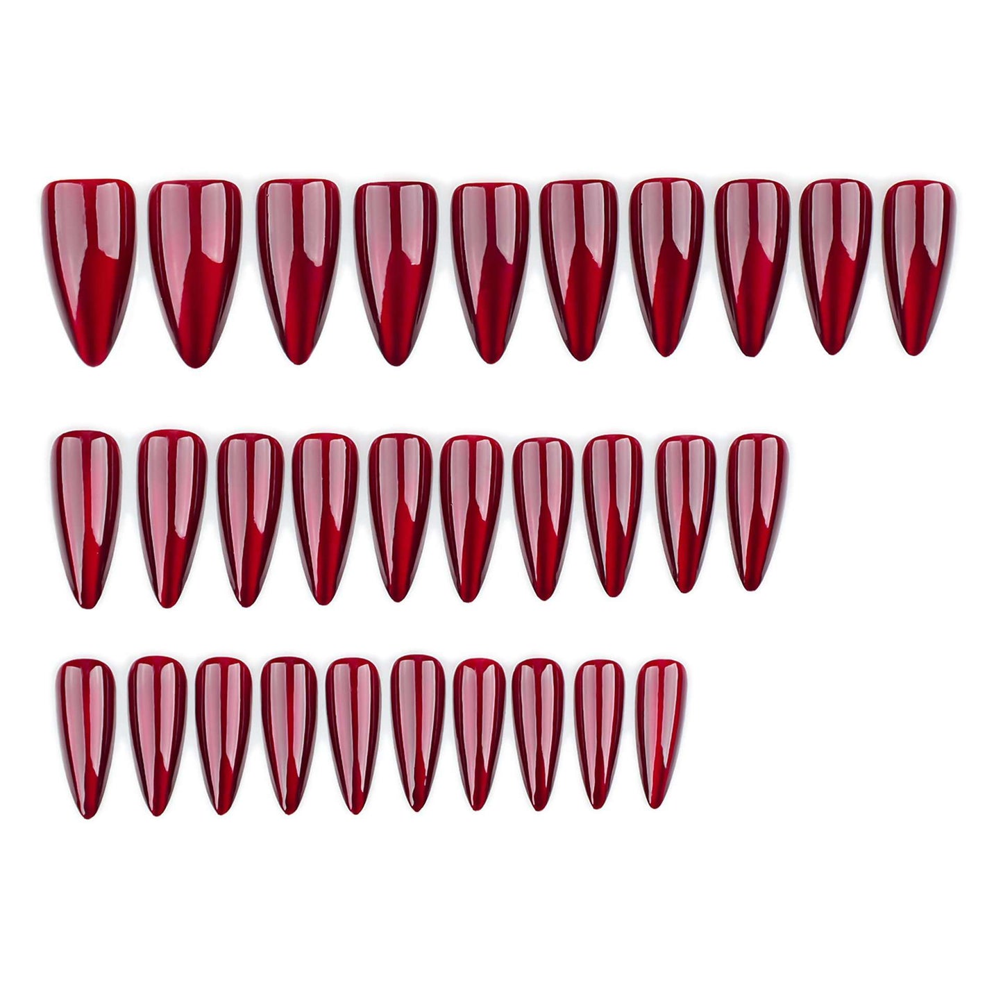 Red Press on Nails Stiletto Fake Nails image 3