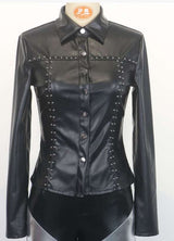 Studded Faux Leather Statement Jacket image 4