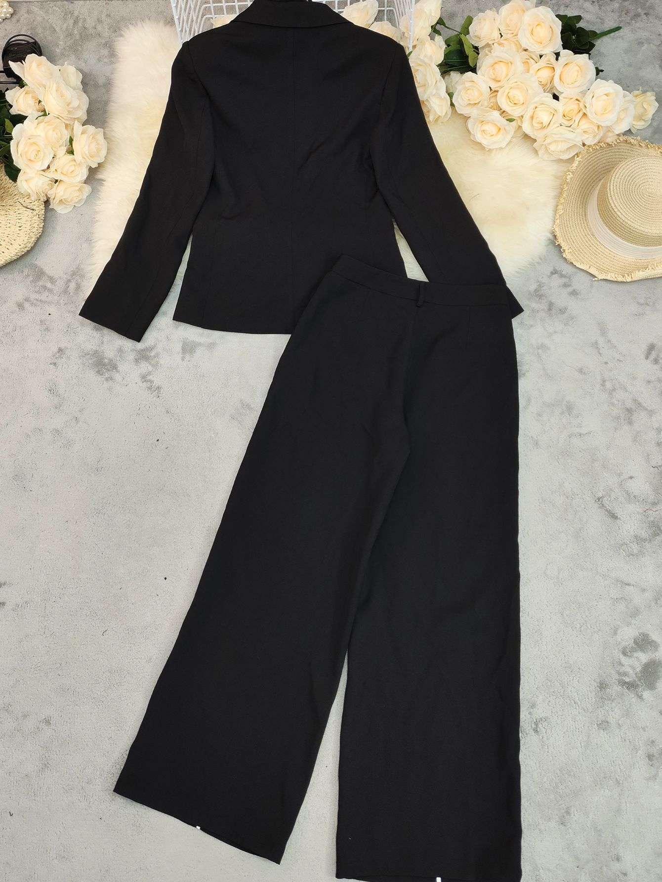 Chic Power Suit with White Piping Details image 4