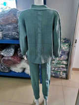 V-Neck and Buttons Loose Knitted Suit image 7