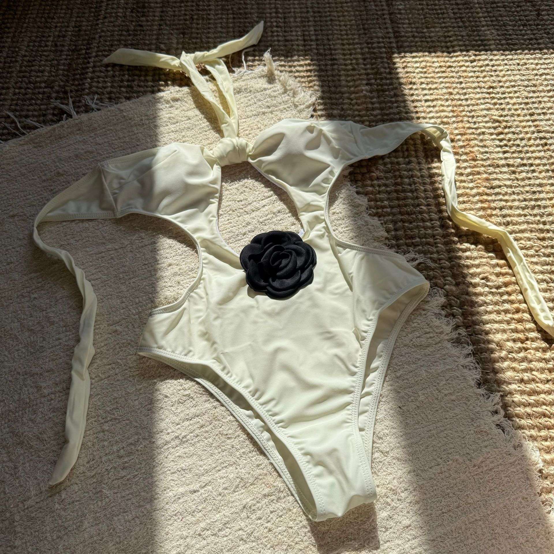 Monokini with Cutouts and Floral Detail image 4