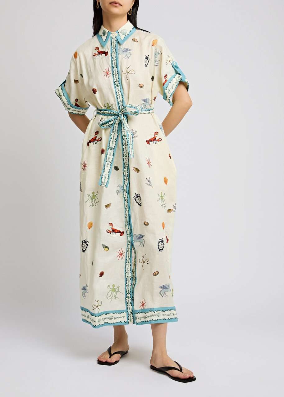 Nautical Print Shirt Dress image 2