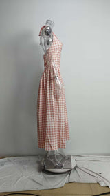 V-Neck Gingham Maxi Dress image 3