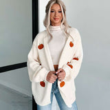 Autumn Pumpkin Print Knit Cardigan image 0