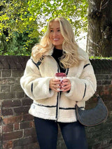 Cozy Beige Faux Shearling Jacket image 2