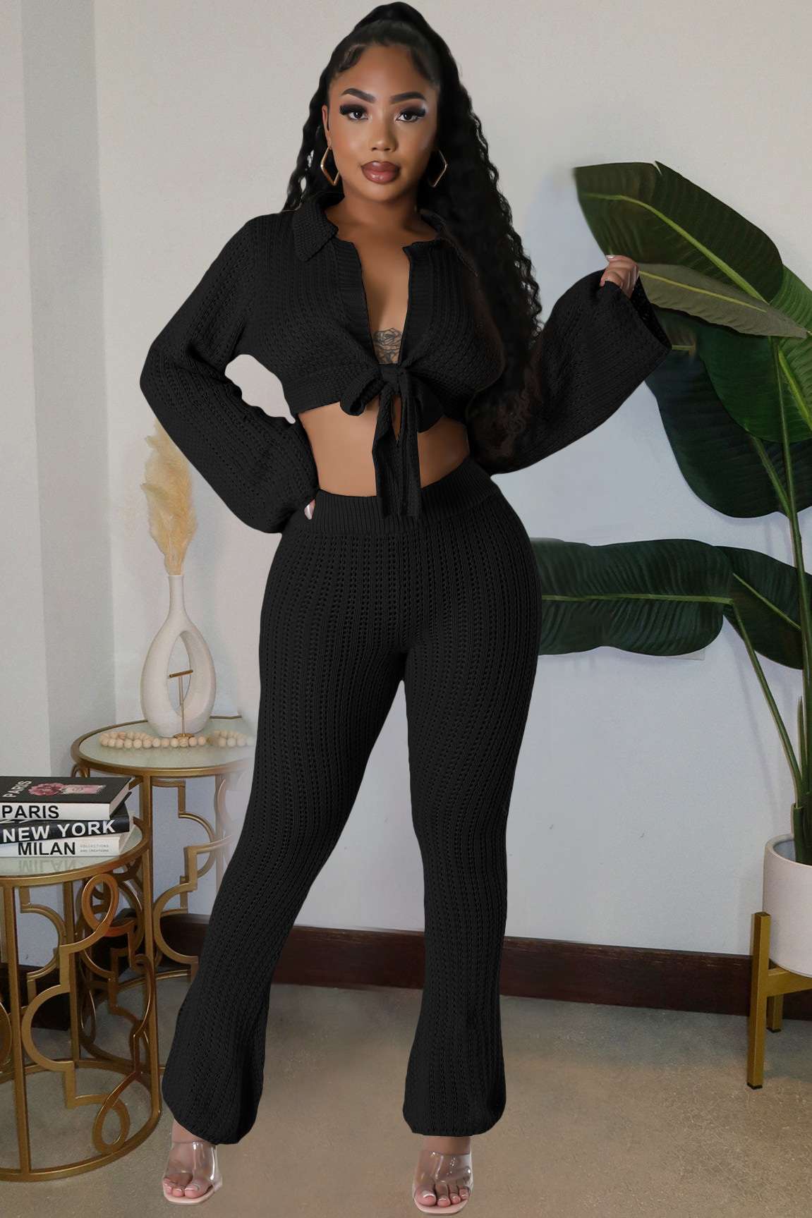 Cozy Chic Knit Top and Pants Set image 1