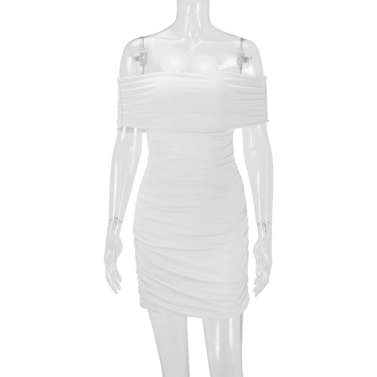 Off-Shoulder Ruched Mini Dress image 8