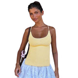 Stylish Knit Tank Top - S, Yellow image