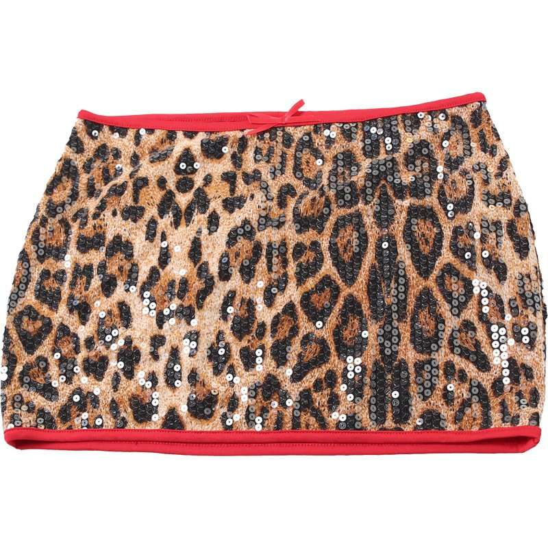Sequin Leopard Print Mini Skirt image 6