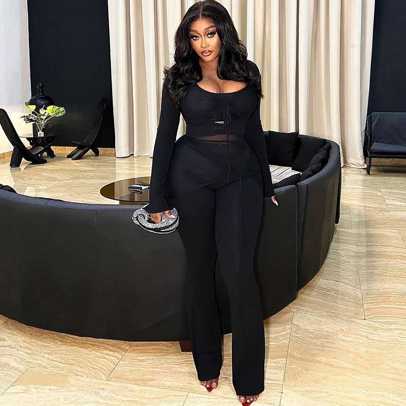 Luxury Top & Pant Set - S, Black image