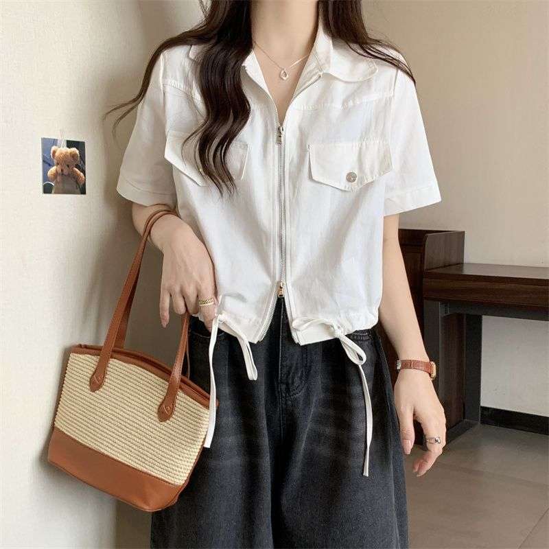 Casual Pastel Zip-Up Shirt image 2