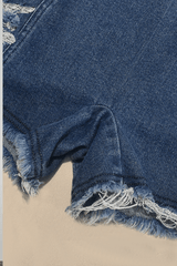 Frayed Edge Strapless Denim Romper image 7