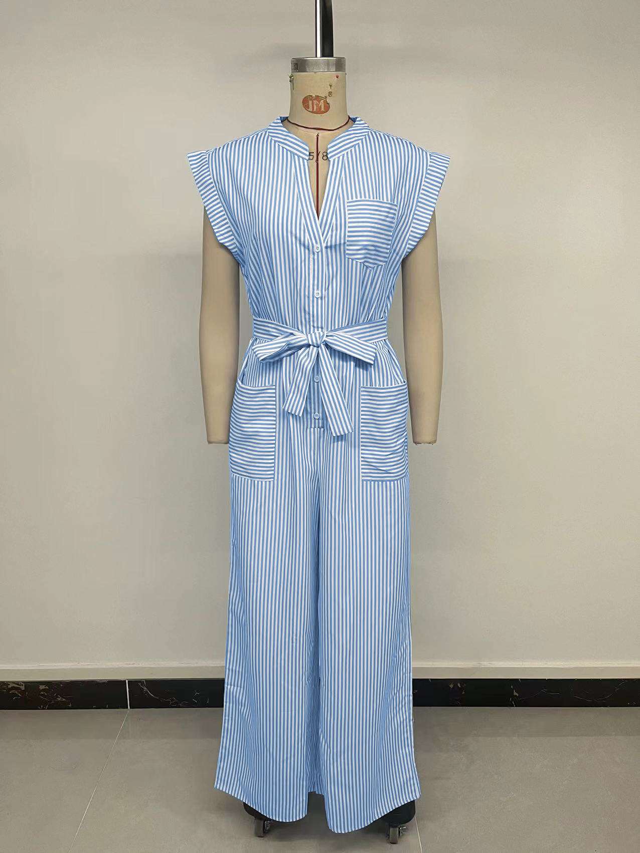 Casual Striped Sleeveless Jumpsuit image 5