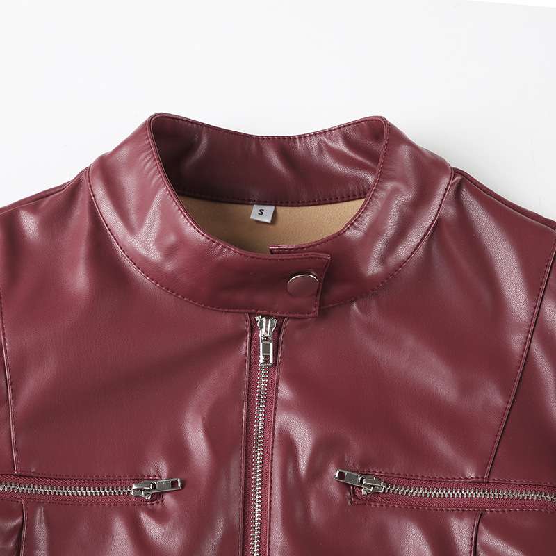 Fitted Biker Jacket with Zipper Pockets image 3