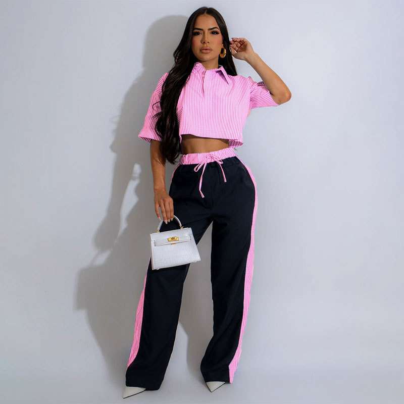 Metro Stripe Remix Ensemble - M, Rose Pink image