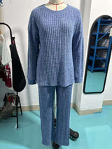 Cozy Knit Lounge Set with Drawstring Pants image 4