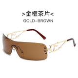 Silver-Frame Gradient Blue Sunglasses image 2