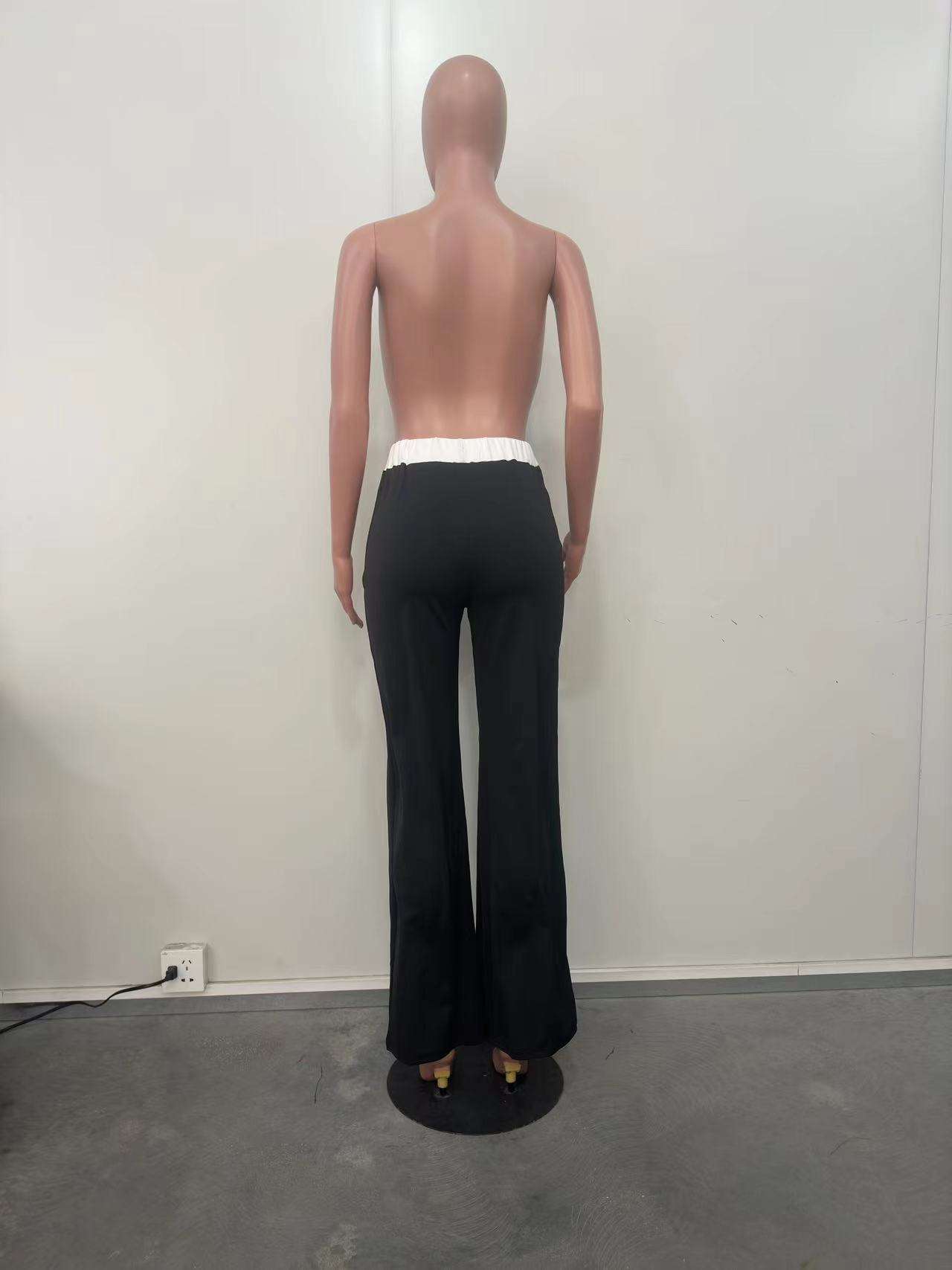 Casual splicing straight leg pants image 3