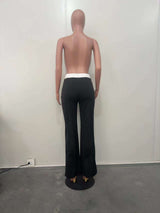 Casual splicing straight leg pants image 3