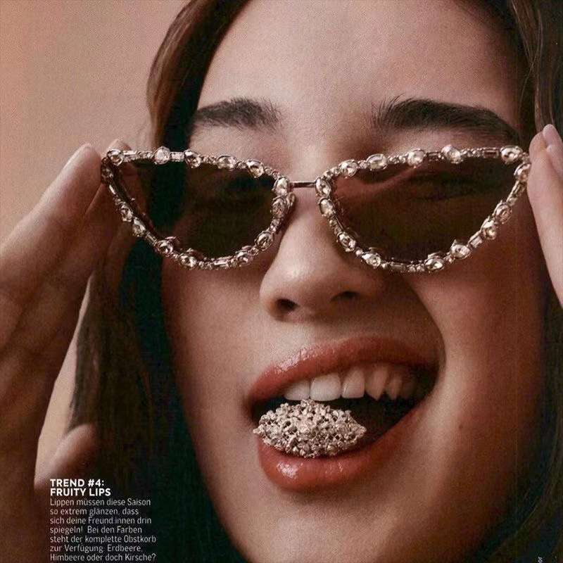 Glamorous Oversized Rhinestone Sunglasses image 1