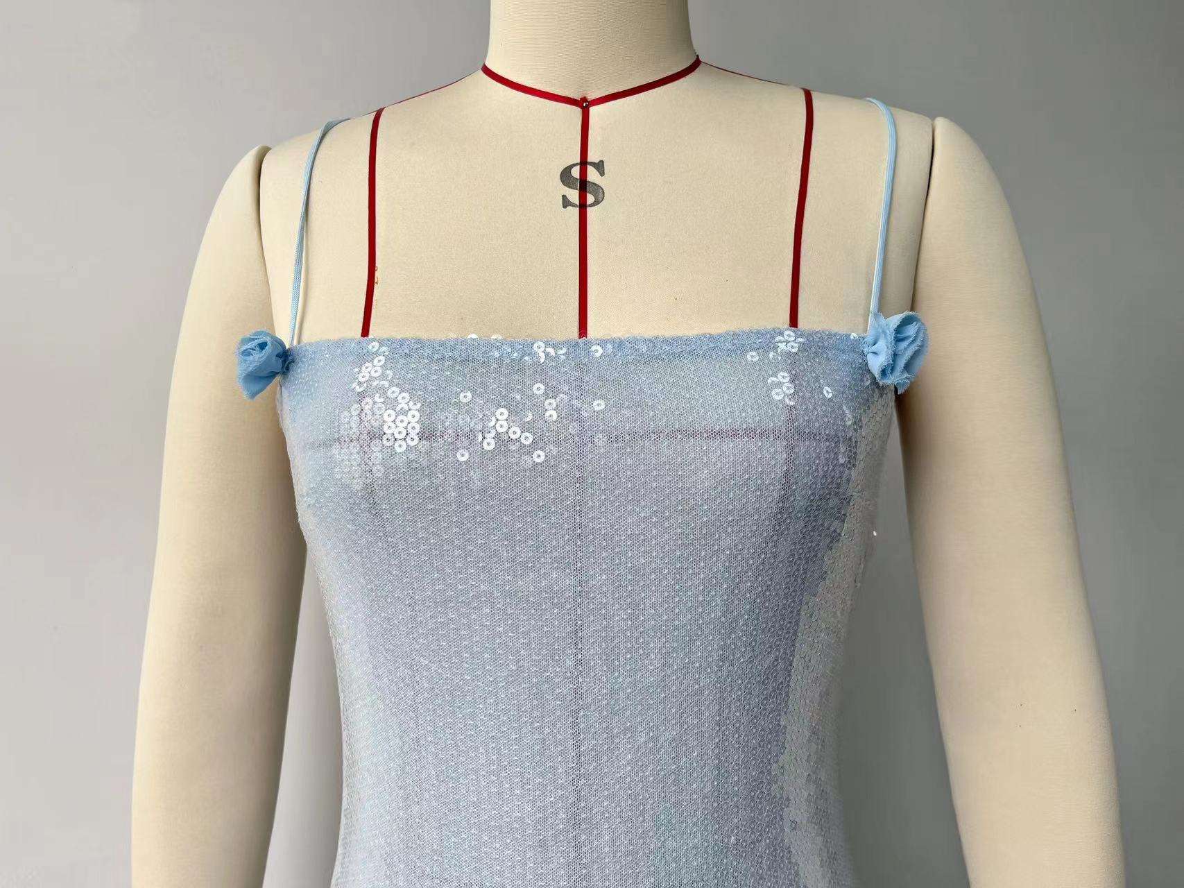 Sequin Evening Gown with Ruffle Details image 5