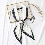 White & Black Bordered Silk Scarf image 4
