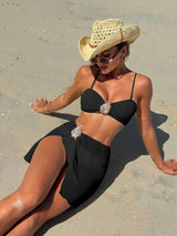 Bikini Set with Matching Sarong - S, Black image