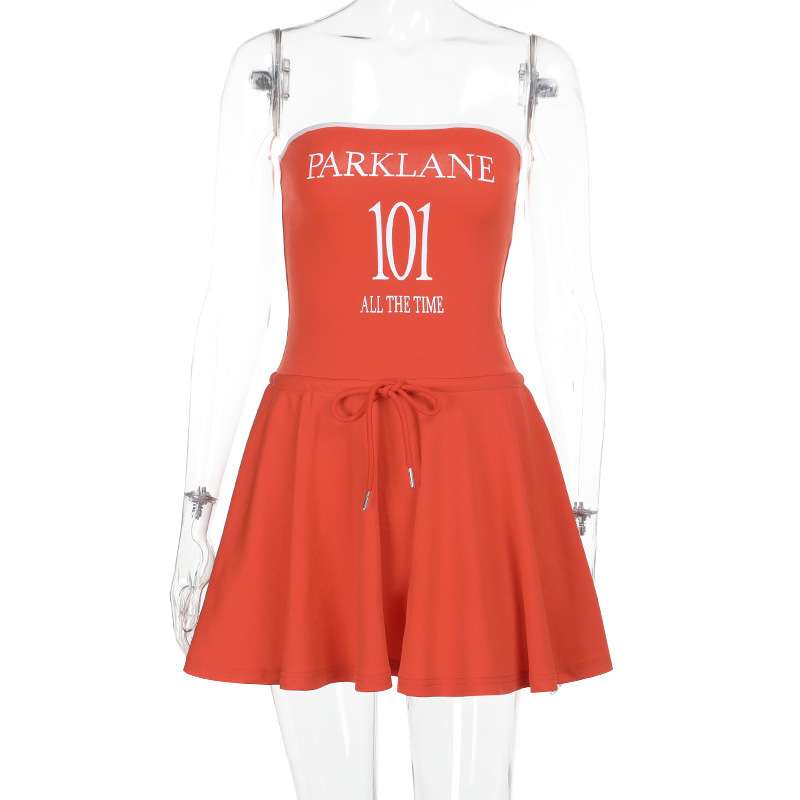 Strapless Dress with Graphic Print image 6