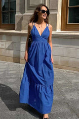 V-Neck Tiered Maxi Dress image 0