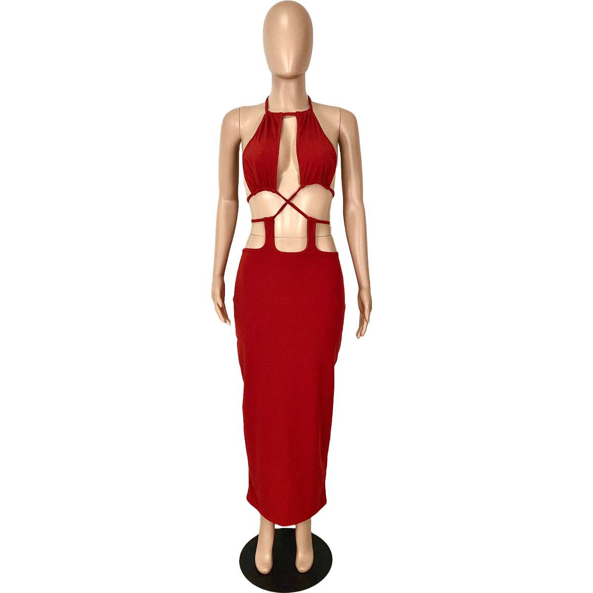 Cut-Out Halter Neck Bodycon Midi Dress image 4